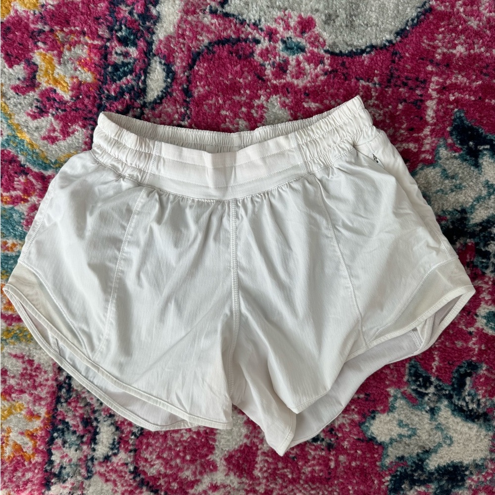 White Lululemon Hottie shorts size 2